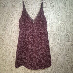 Cacique Sleep Chemise Nightgown Burgundy Leopard Lace Trim Size 14/16 1x